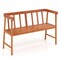 Costway Patio Eucalyptus Wood Bench 2-Person Slatted Seat Backrest 800 Lbs Natural